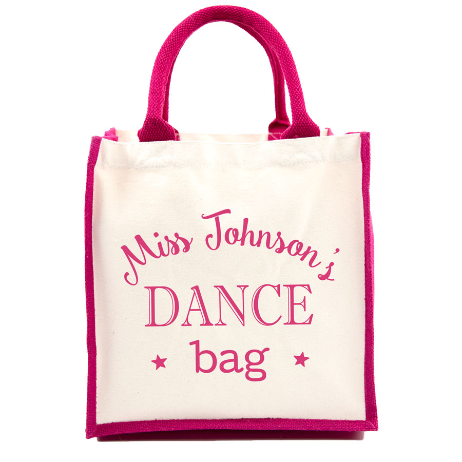 Personalised dance canvas bag (Pink bag) is a great gift for a dance teacher to say thank you