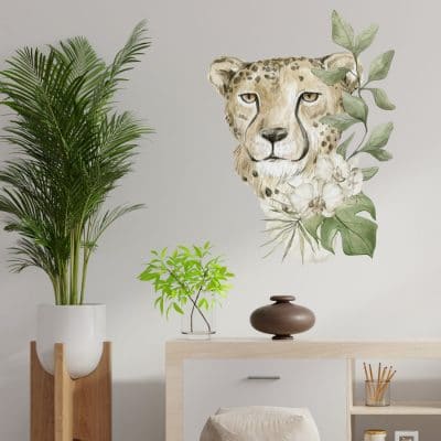 Watercolour Cheetah Wall Sticker, Large