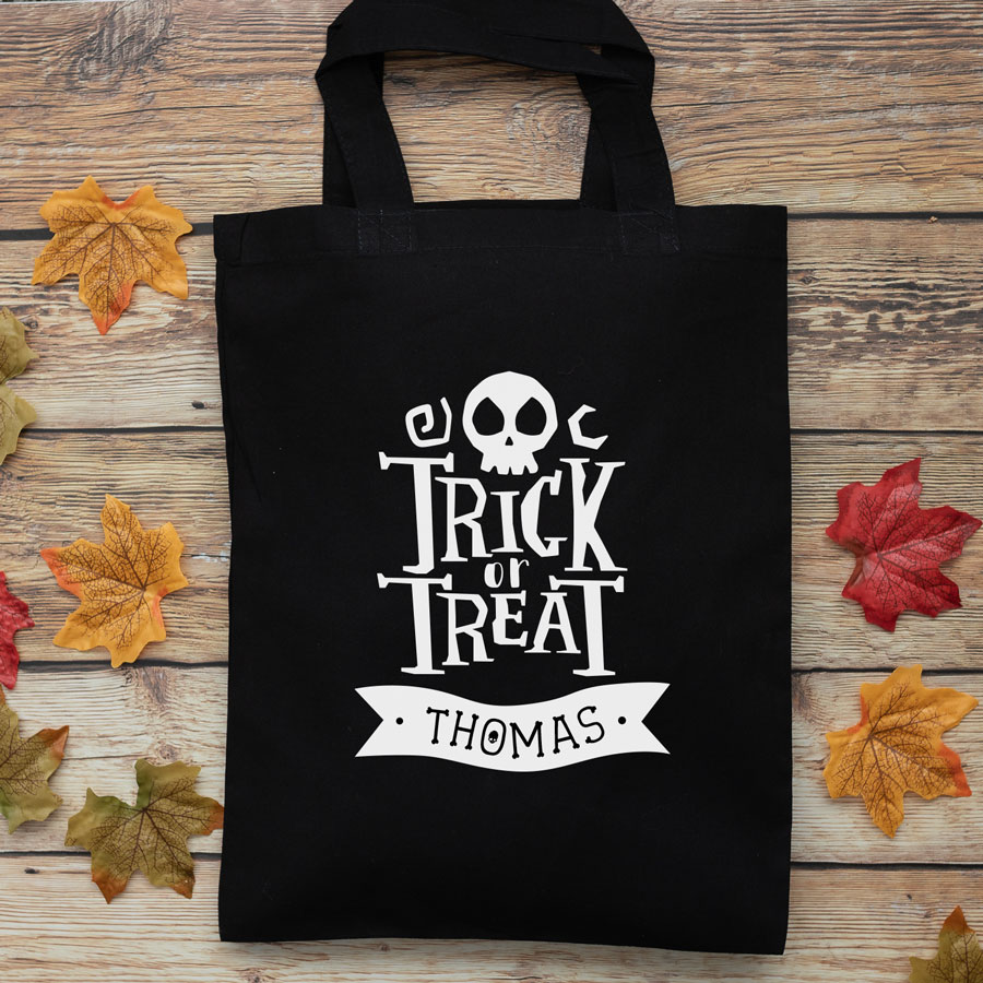 Personalised Halloween trick or treat bag | Stickerscape | UK