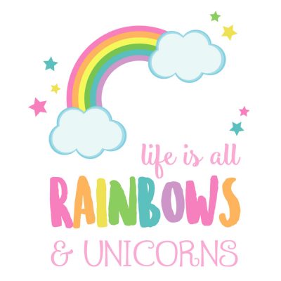 Life is all rainbows and unicorns wall sticker | Unicorn wall stickers | Stickerscape | UK