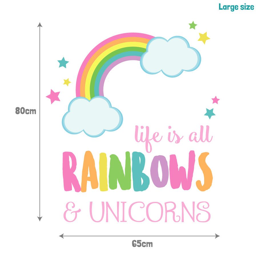 Life is all rainbows and unicorns wall sticker | Unicorn wall stickers | Stickerscape | UK