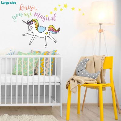 Personalised magical unicorn wall sticker | Unicorn wall stickers | Stickerscape | UK