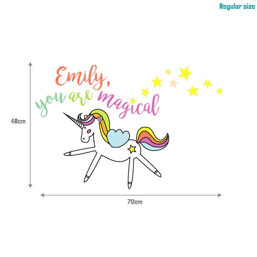 Personalised magical unicorn wall sticker | Unicorn wall stickers | Stickerscape | UK