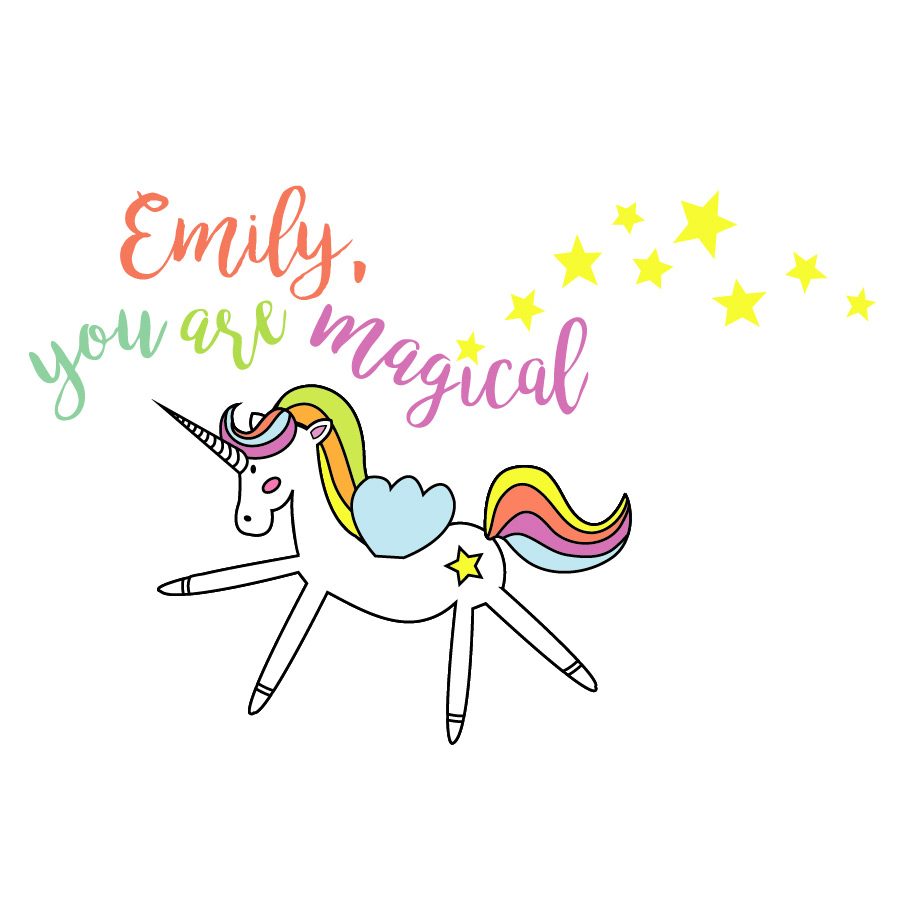 Personalised magical unicorn wall sticker | Unicorn wall stickers | Stickerscape | UK