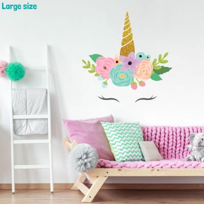 Glitter unicorn horn wall sticker | Glitter unicorn wall stickers | Stickerscape | UK