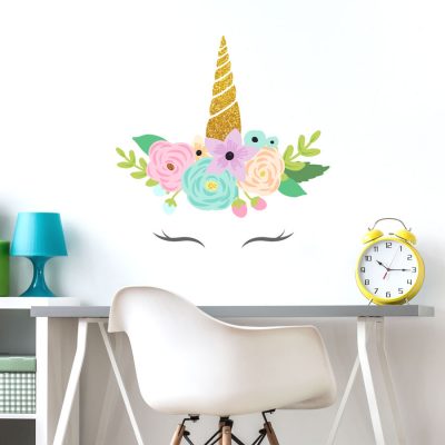 Glitter unicorn horn wall sticker | Glitter unicorn wall stickers | Stickerscape | UK