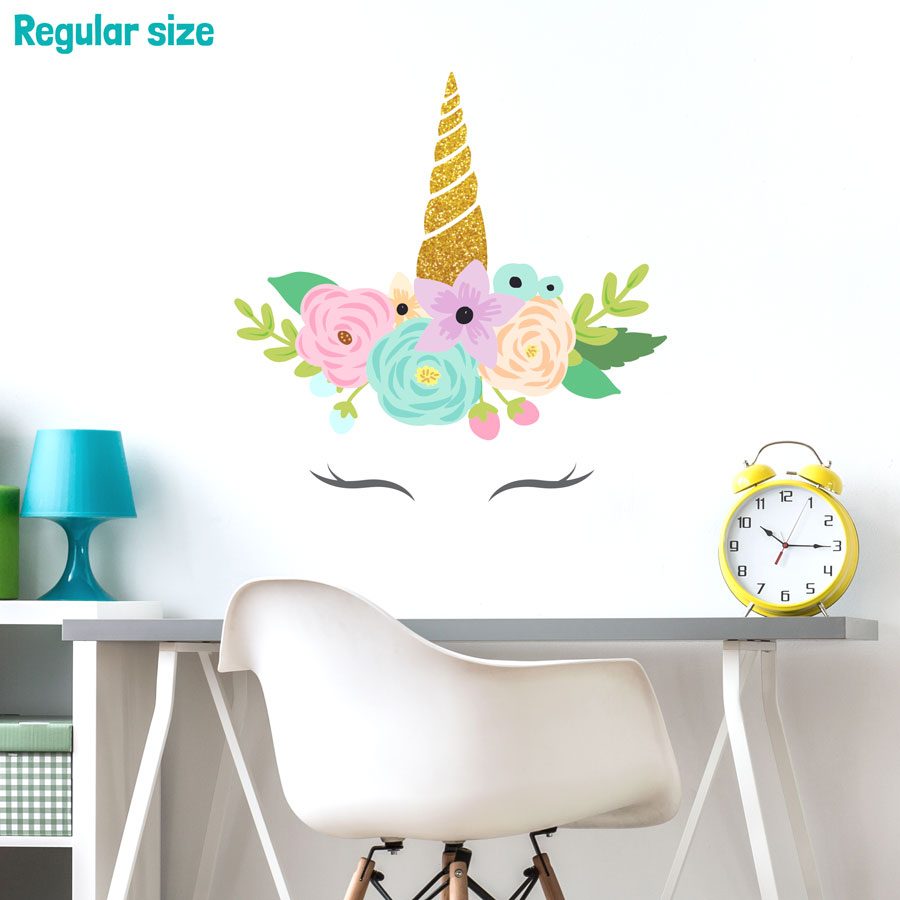 Glitter unicorn horn wall sticker | Glitter unicorn wall stickers | Stickerscape | UK