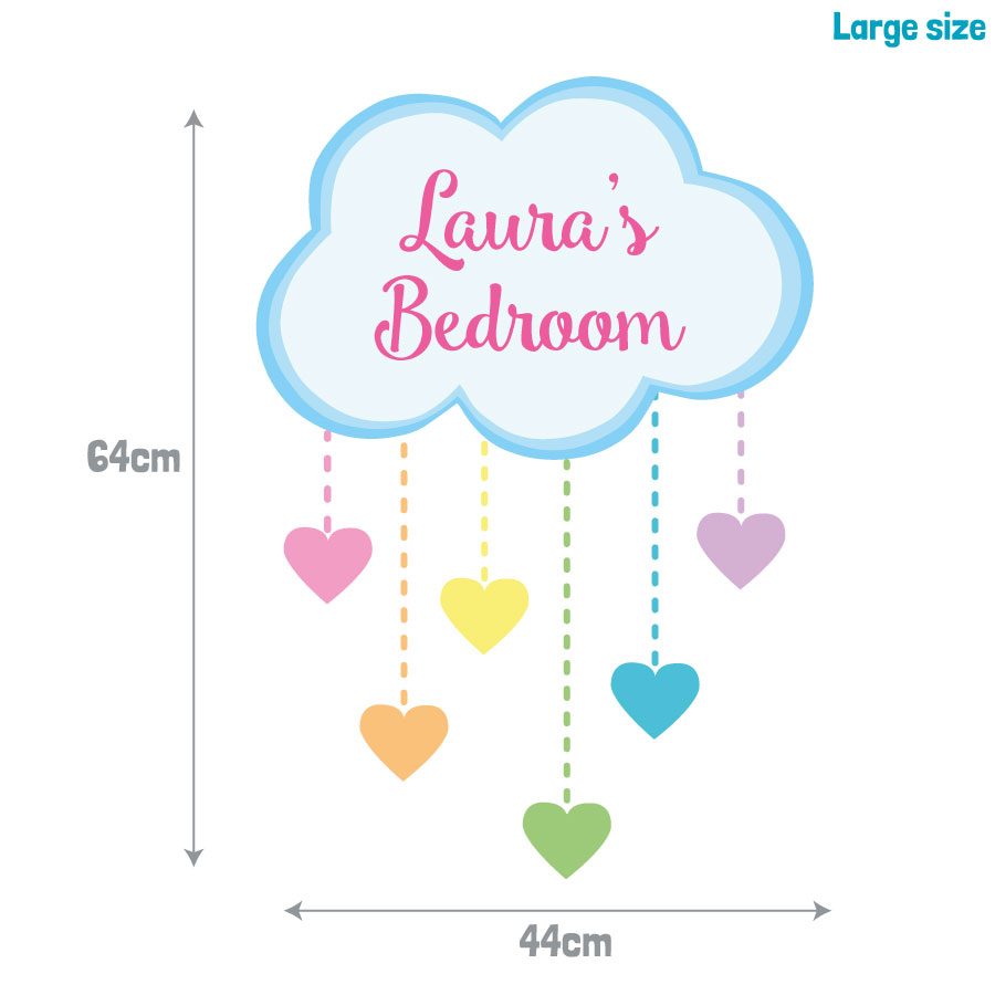 Personalised rainbow hearts wall sticker | Unicorn wall stickers | Stickerscape | UK