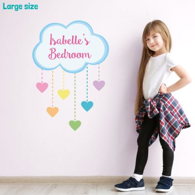 Personalised rainbow hearts wall sticker | Unicorn wall stickers | Stickerscape | UK