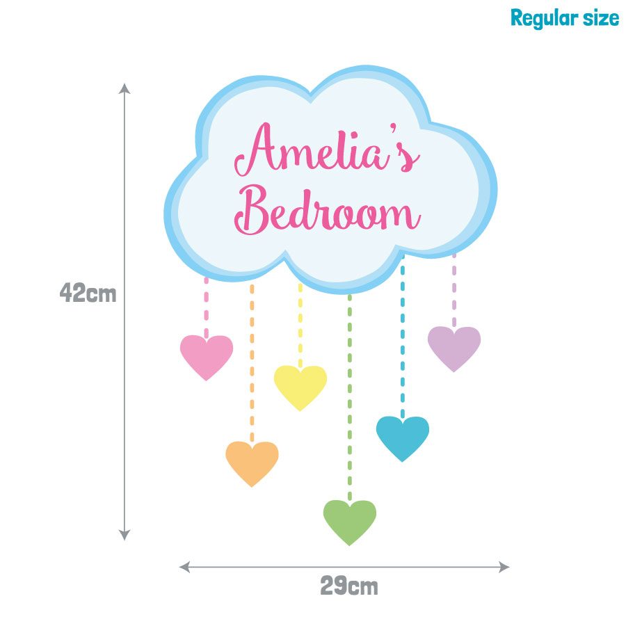 Personalised rainbow hearts wall sticker | Unicorn wall stickers | Stickerscape | UK