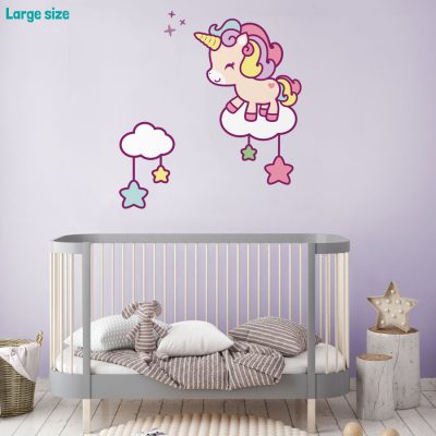Cute unicorn and stars wall sticker | Unicorn wall stickers | Stickerscape | UK