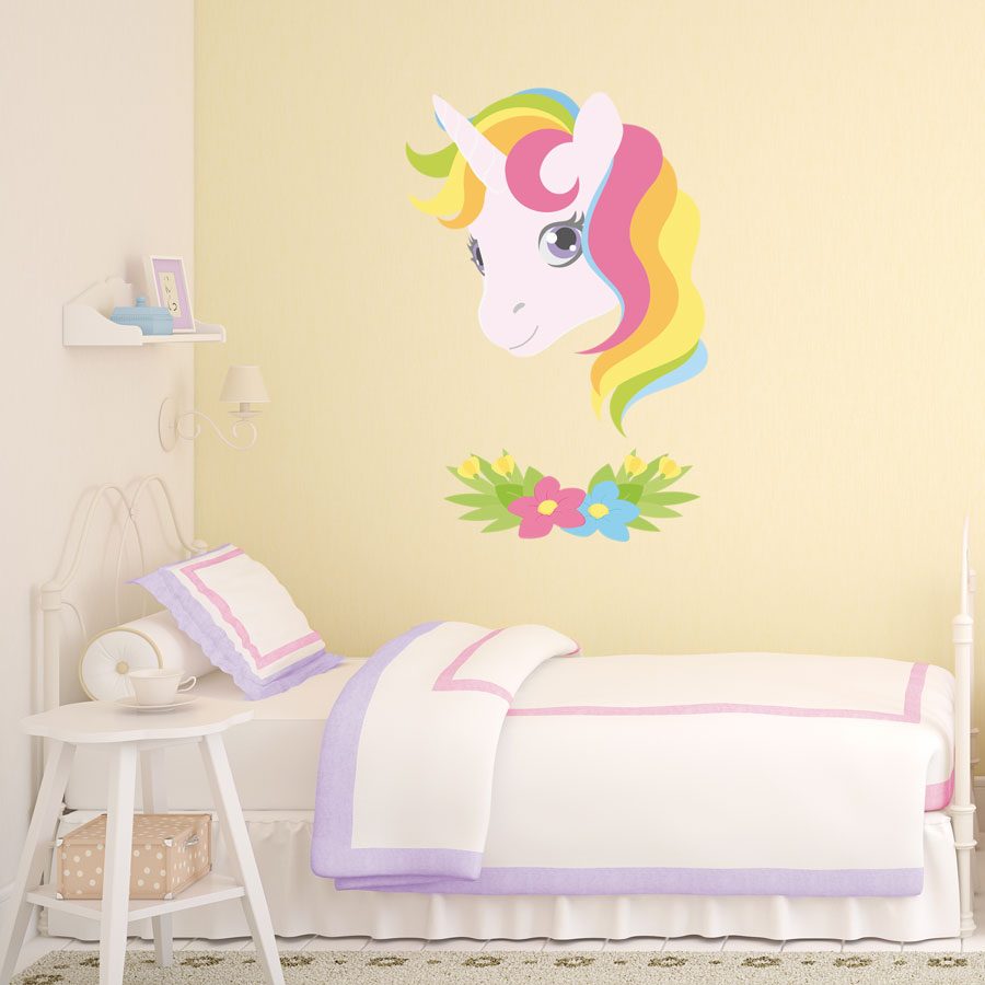 Pretty unicorn wall sticker | Unicorn wall stickers | Stickerscape | UK