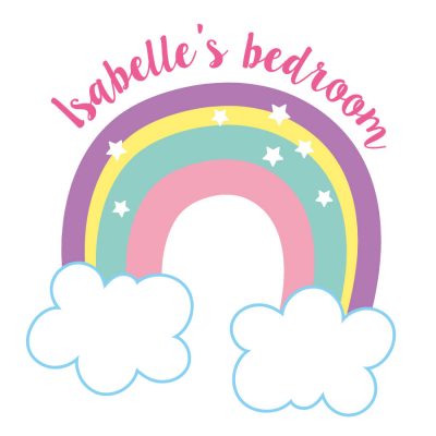 Personalised rainbow and clouds wall sticker | Unicorn wall stickers | Stickerscape | UK