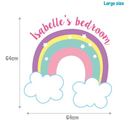 Personalised rainbow and clouds wall sticker | Unicorn wall stickers | Stickerscape | UK