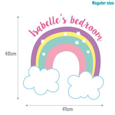 Personalised rainbow and clouds wall sticker | Unicorn wall stickers | Stickerscape | UK