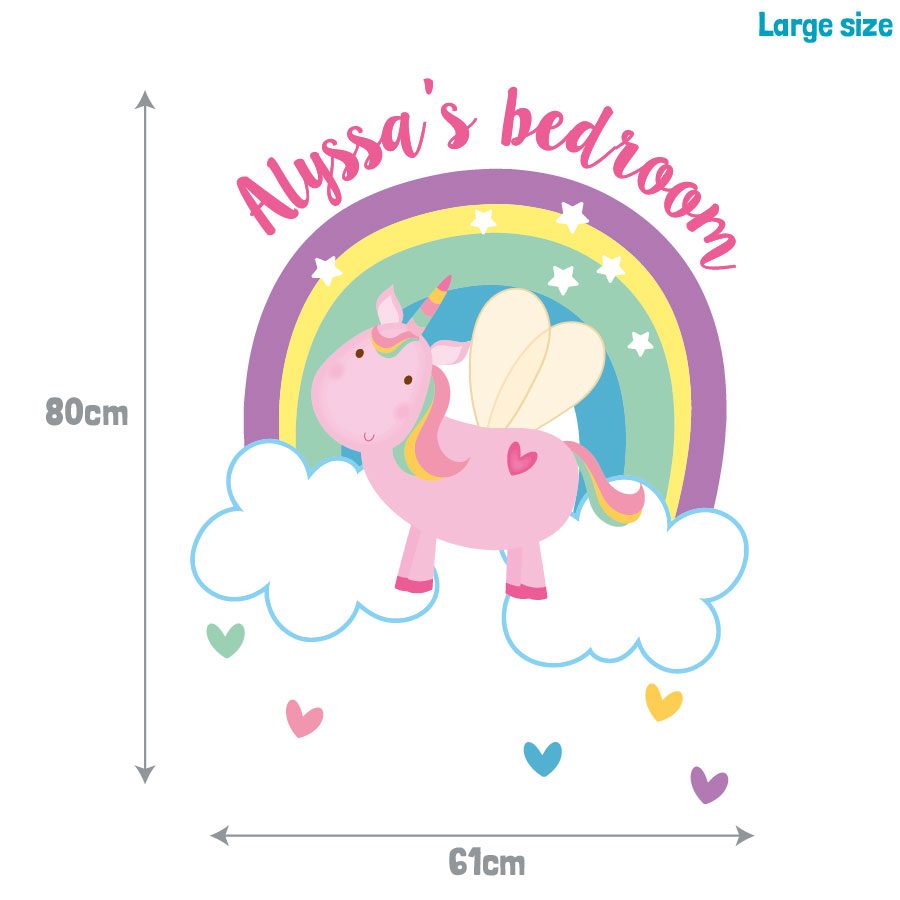 Personalised flying unicorn wall sticker | Unicorn wall stickers | Stickerscape | UK
