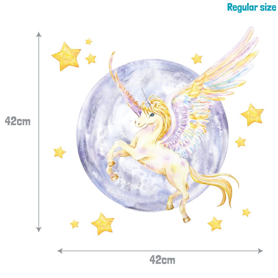 Unicorn, moon and stars wall sticker | Unicorn wall stickers | Stickerscape | UK