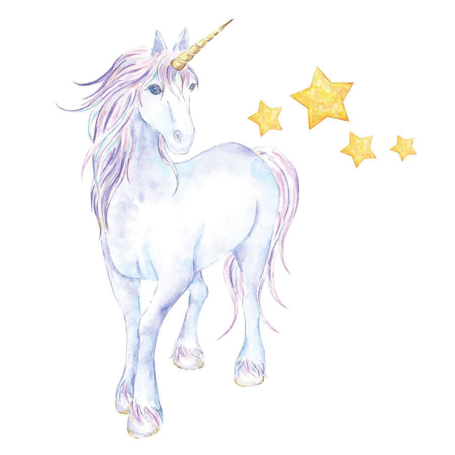 Mythical unicorn and stars wall sticker | Unicorn wall stickers | Stickerscape | UK