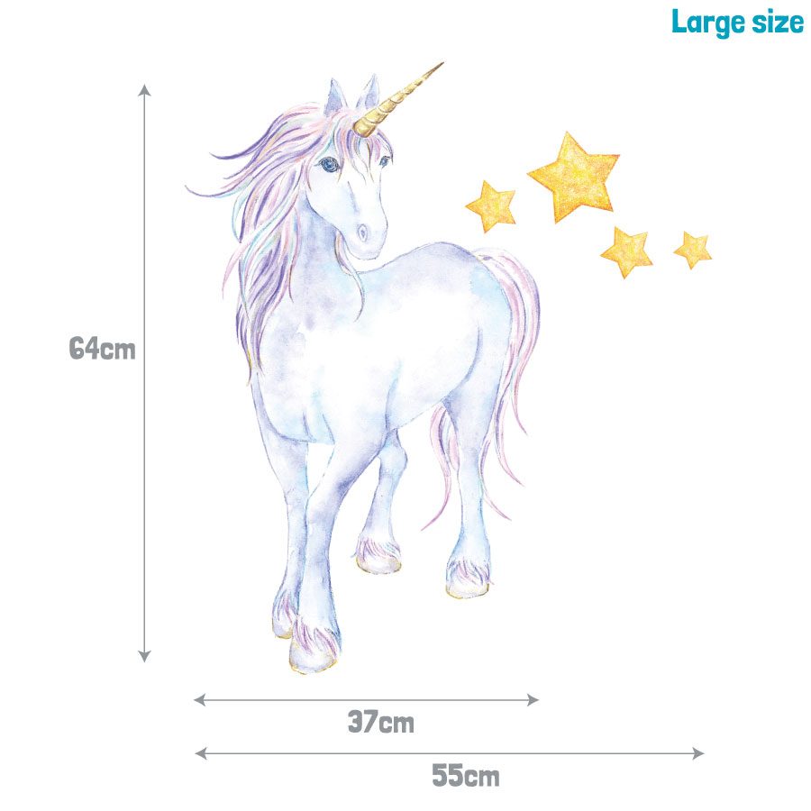 Mythical unicorn and stars wall sticker | Unicorn wall stickers | Stickerscape | UK