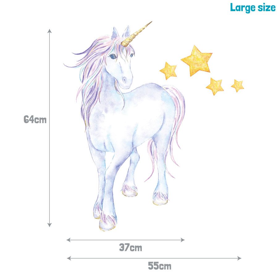 Mythical Unicorn And Stars Wall Sticker Unicorn Wall Stickers Uk