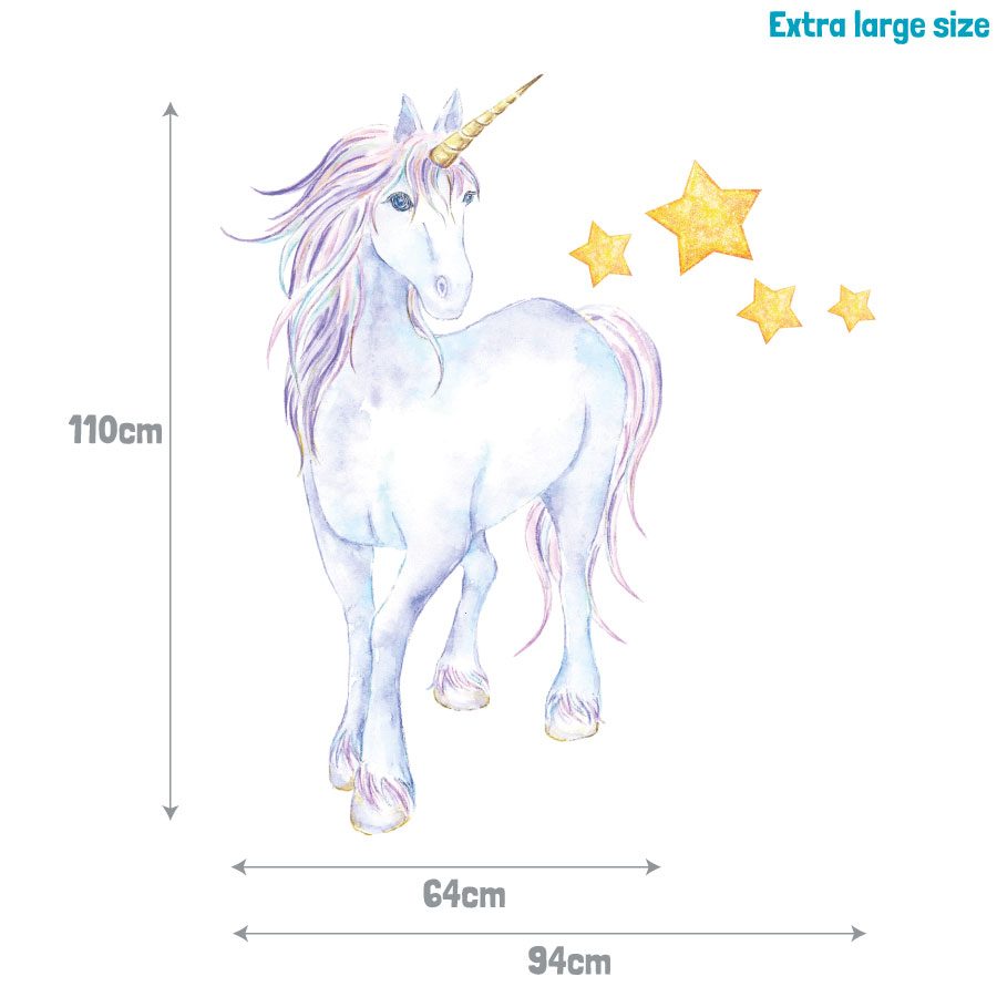 Mythical unicorn and stars wall sticker | Unicorn wall stickers | Stickerscape | UK