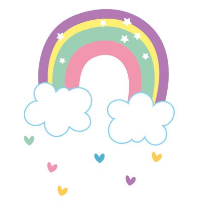 Rainbow and hearts window stickers | Unicorn stickers | Stickerscape | UK