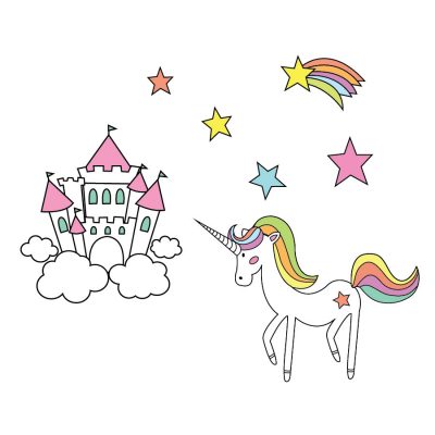 Unicorn and castle window stickers | Window stickers | Stickerscape | UK