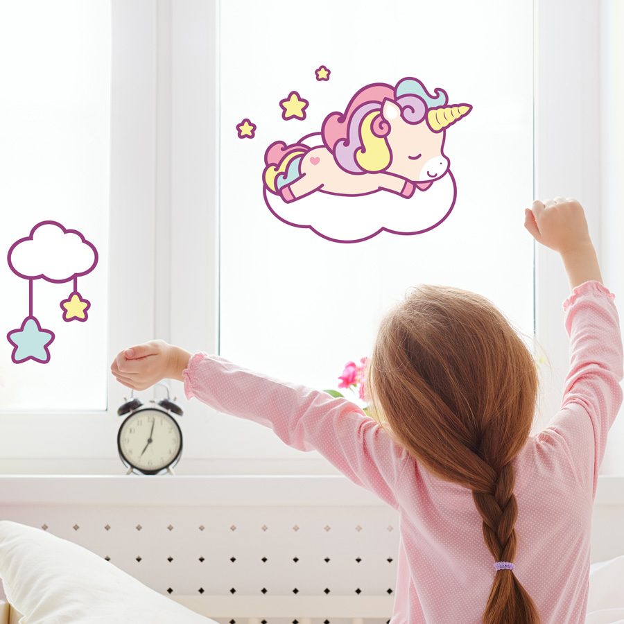 Cute unicorn and cloud window sticker | Window stickers | Stickerscape | UK