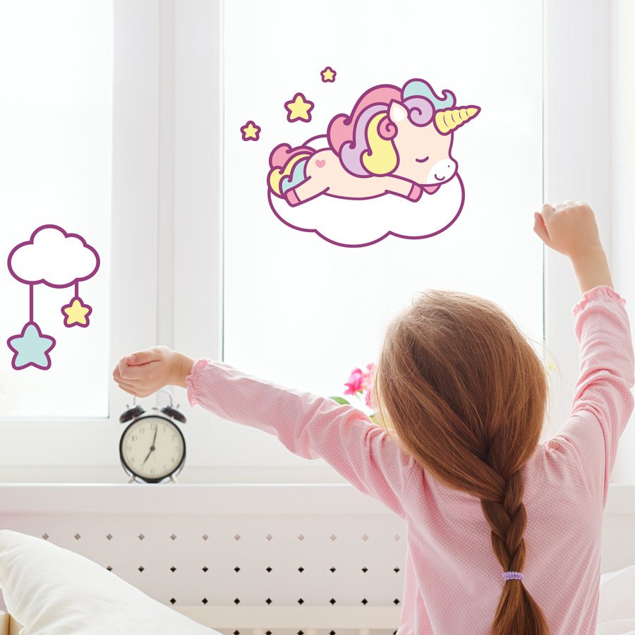 Cute unicorn and cloud window sticker | Window stickers | Stickerscape | UK