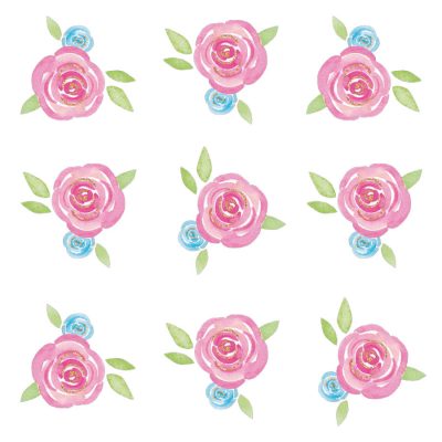 Watercolour rose wall stickers | Shape wall stickers | Stickerscape | UK