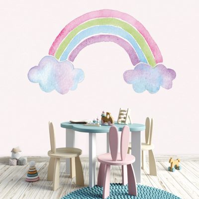 Watercolour rainbow wall sticker | Unicorn wall stickers | Stickerscape | UK