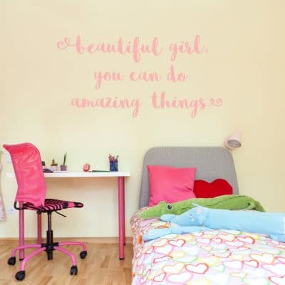 beautiful girl wall sticker quote perfect for decorate a girl's bedroom