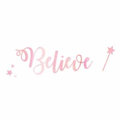 believe wall sticker quote on a white background in large size