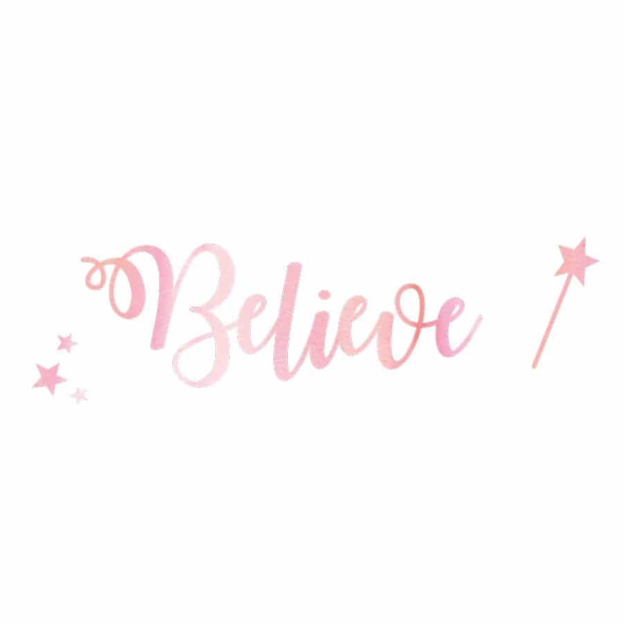 believe wall sticker quote on a white background in large size