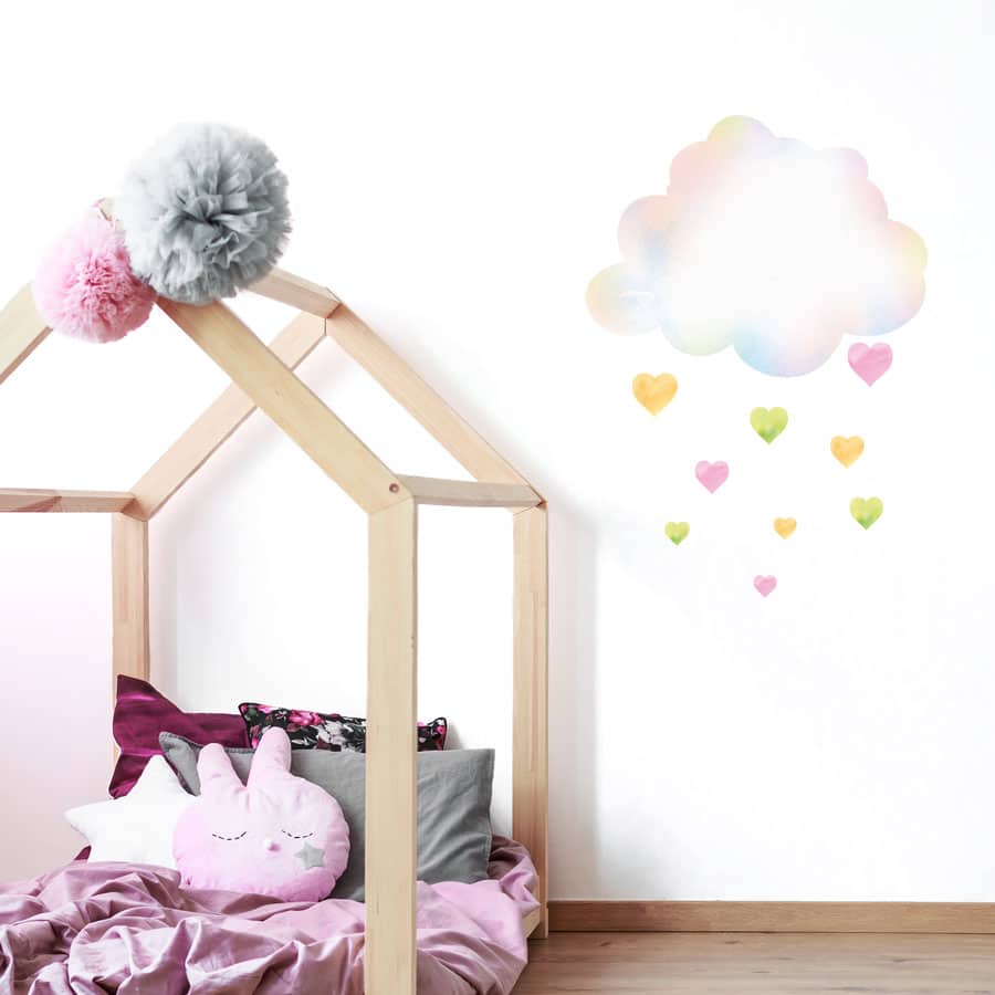 clouds with hearts in large size perfect for a girls bedroom