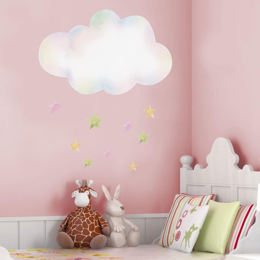 clouds with stars in large size perfect for a girls bedroom