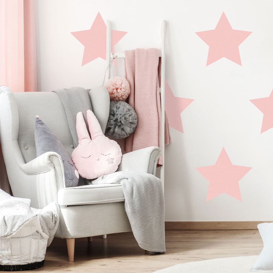 Pink giant star wall stickers | Shape wall stickers | Stickerscape | UK