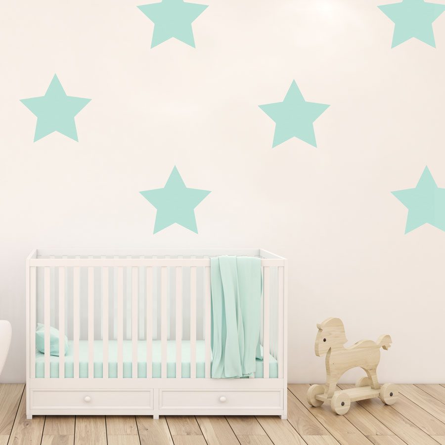 Aqua giant star wall sticker | Shape wall stickers | Stickerscape | UK