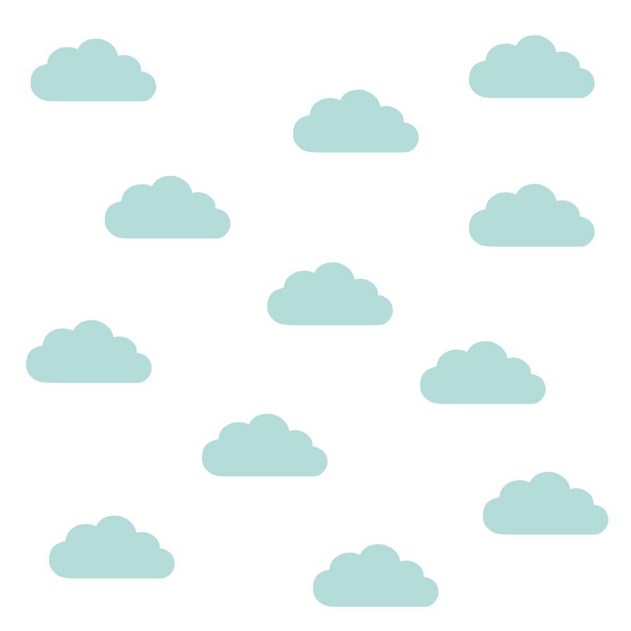 Aqua cloud wall stickers | Cloud wall stickers | Stickerscape | UK