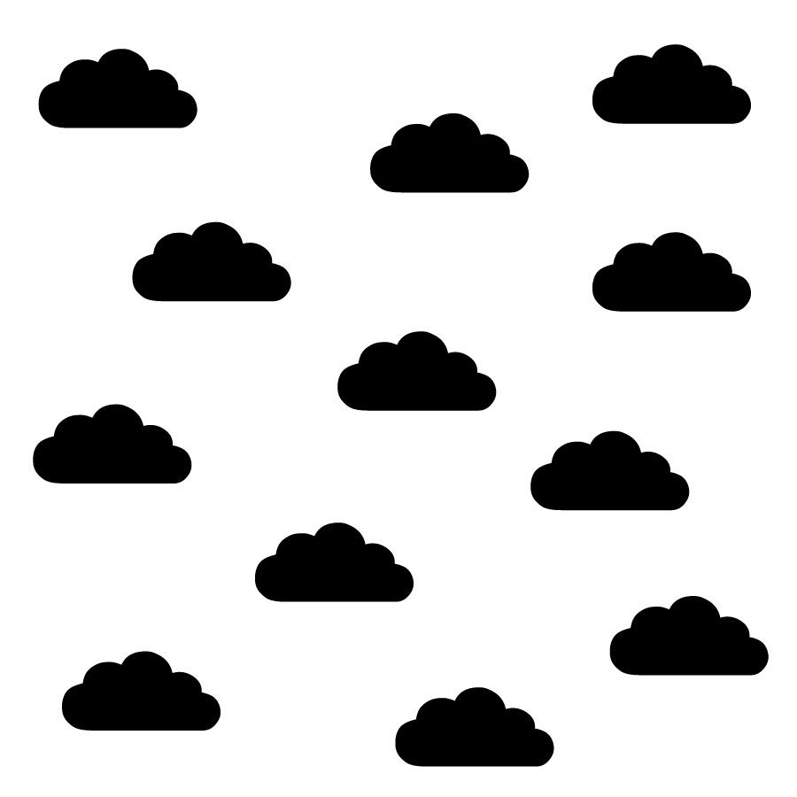 Black cloud wall stickers | Cloud wall stickers | Stickerscape | UK