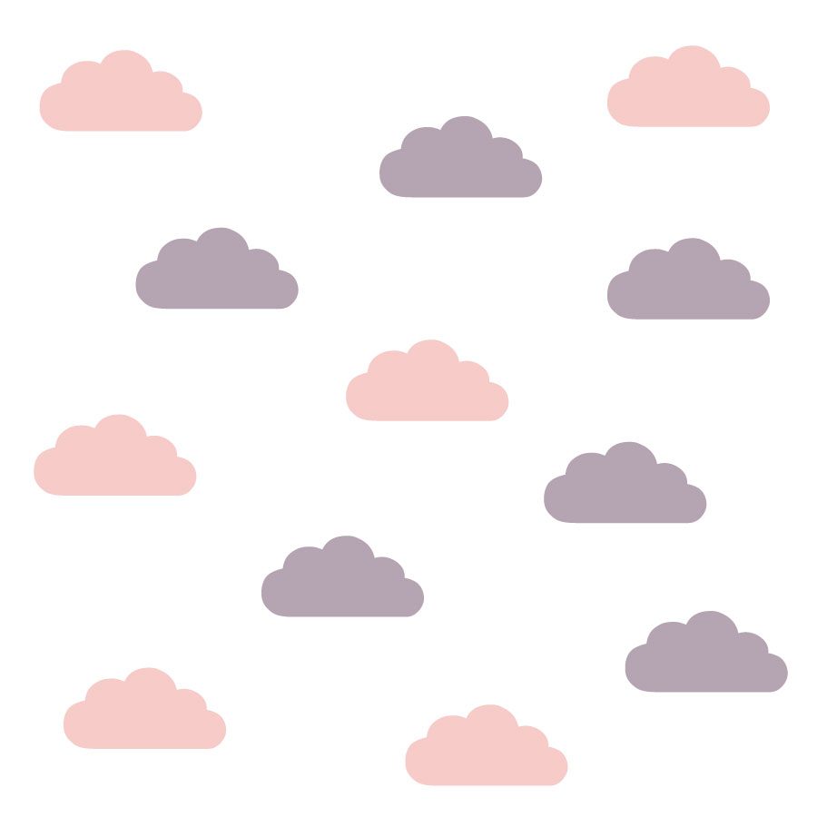 Pink and lilac cloud wall stickers | Cloud wall stickers | Stickerscape | UK