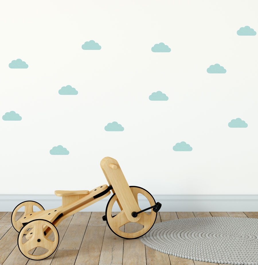 Aqua cloud wall stickers | Cloud wall stickers | Stickerscape | UK