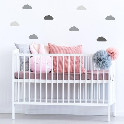 Trio of grey cloud wall stickers | Cloud wall stickers | Stickerscape | UK