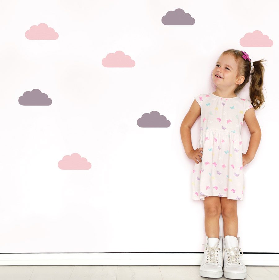 Pink and lilac cloud wall stickers | Cloud wall stickers | Stickerscape | UK