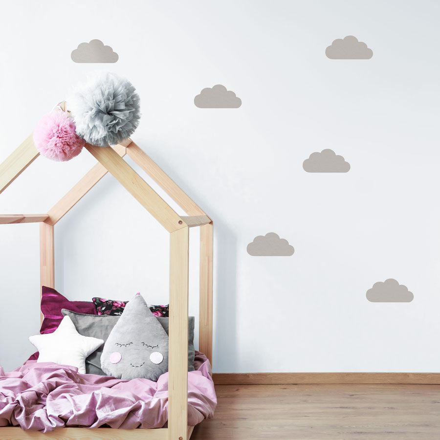 Light grey cloud wall stickers | Cloud wall stickers | Stickerscape | UK