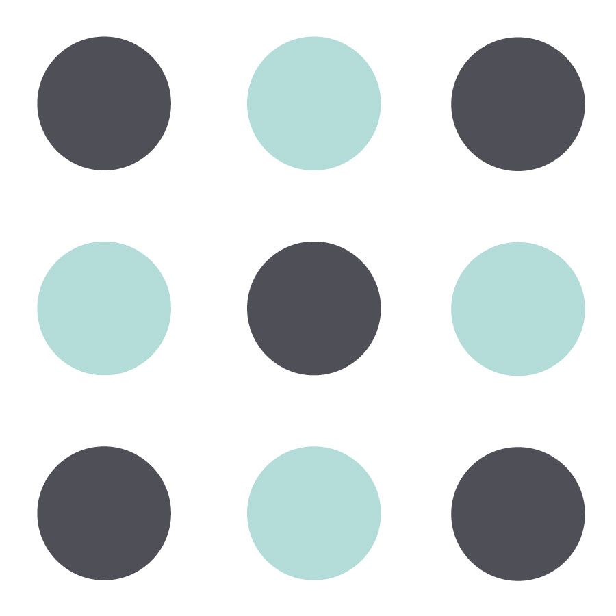 Dark grey and aqua circle wall stickers | Shape wall stickers | Stickerscape | UK