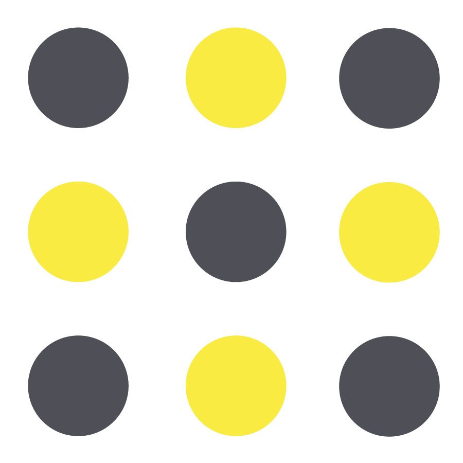 Dark grey and yellow circle wall stickers | Shape wall stickers | Stickerscape | UK