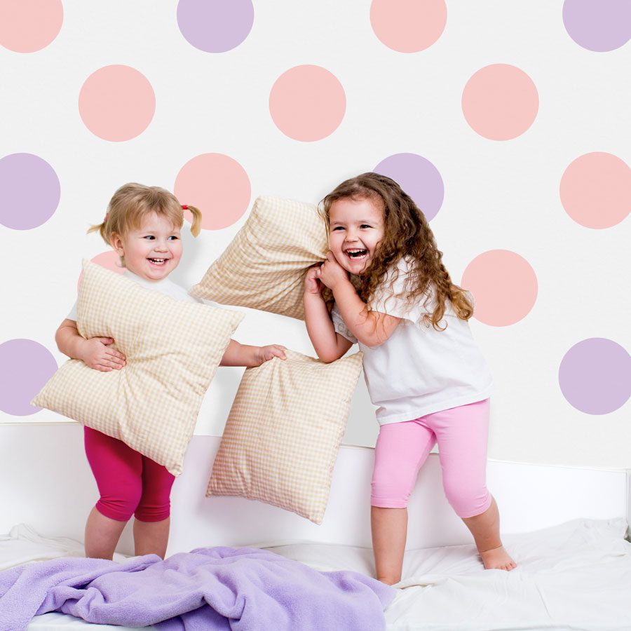 Pink and lilac circle wall stickers | Shape wall stickers | Stickerscape | UK