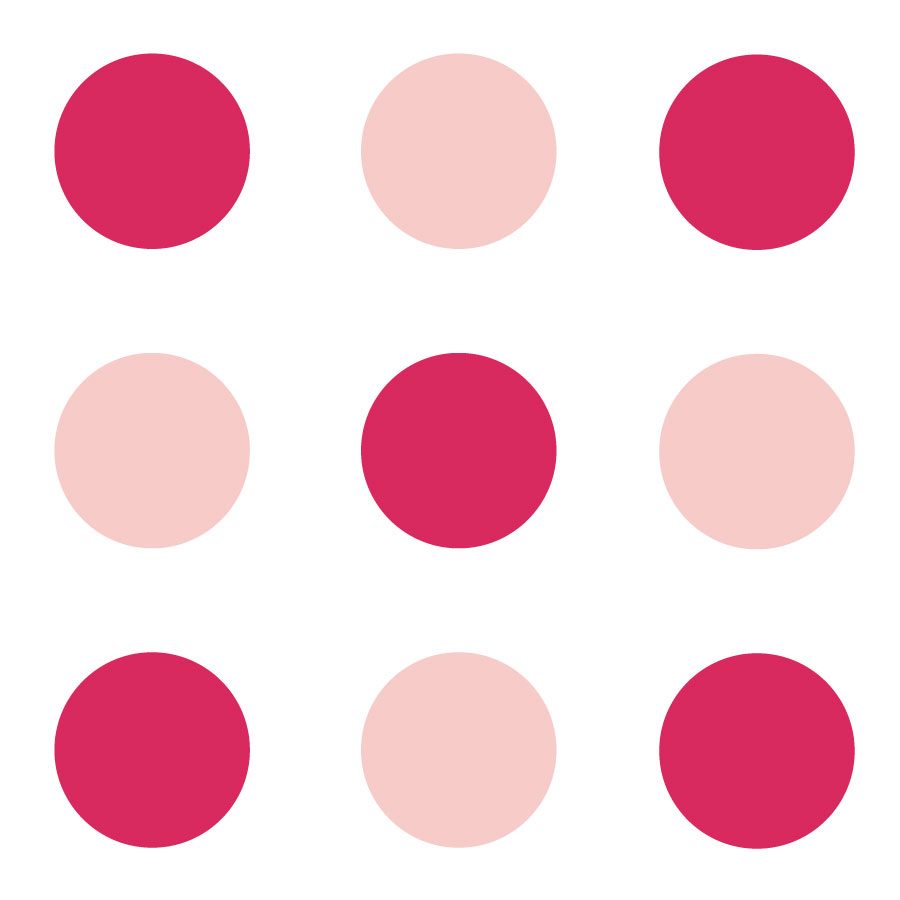 Hot pink and light pink circle wall stickers | Shape wall stickers | Stickerscape | UK
