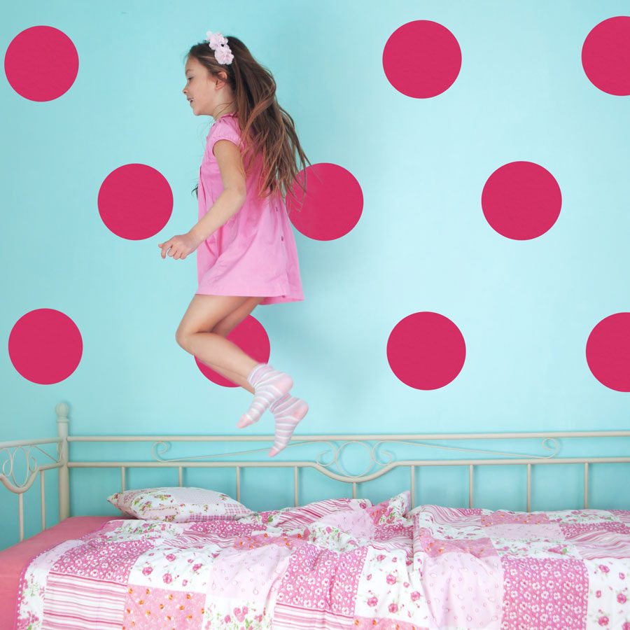 Hot pink circle wall stickers | Shape wall stickers | Stickerscape | UK